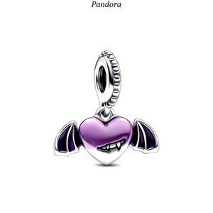 Pandora Purple Bat Heart Charm